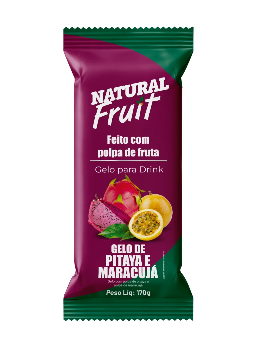 Embalagem de Gelo de Pitaya com Maracujá