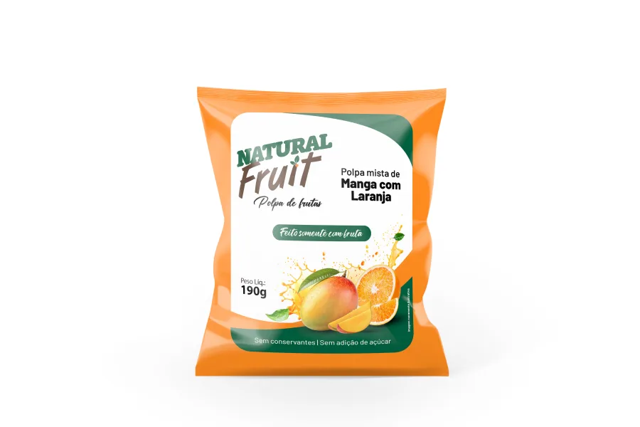 Embalagem de Polpa de Manga com Laranja