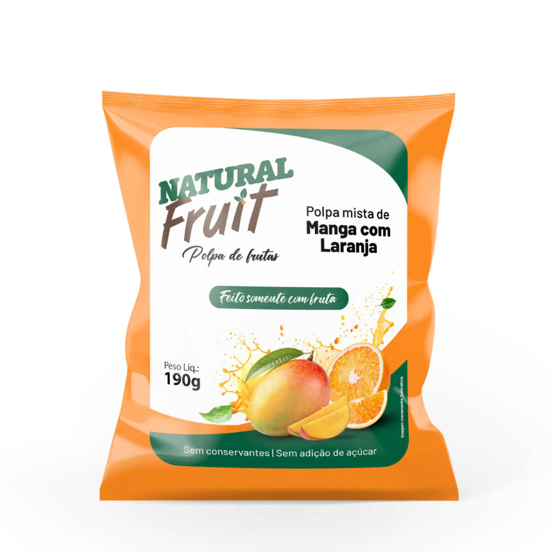Embalagem de Polpa de Manga com Laranja
